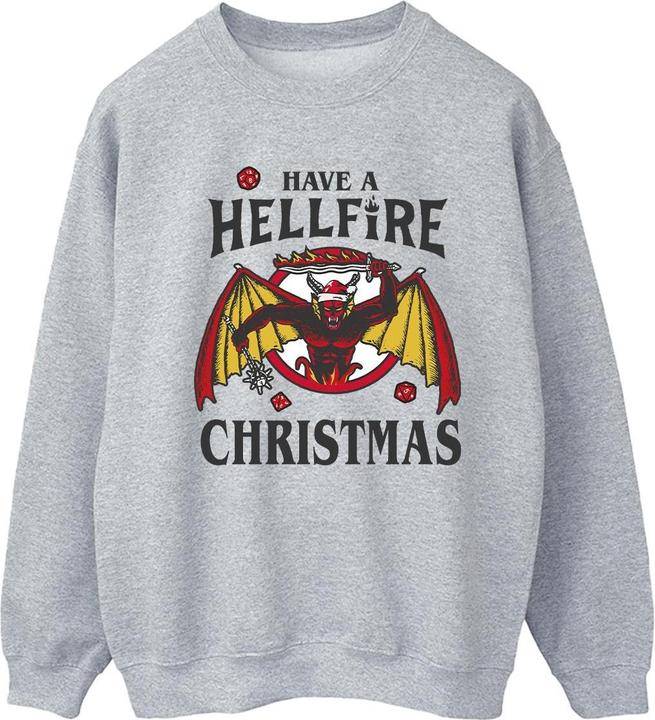 Actual product image Netflix Womens/Ladies Stranger Things Hellfire Christmas Sweatshirt (XXL)