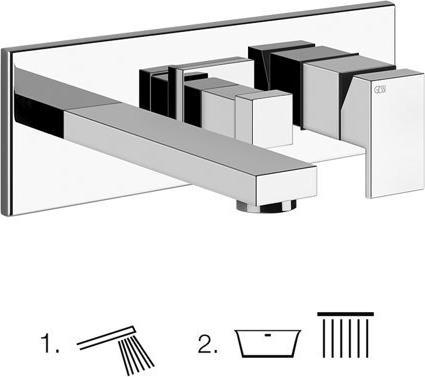 Gessi Fertigmontageset für WANNE-Einhebelmischer mit festem Wannenauslauf und 2-Wege Umstellung, 44