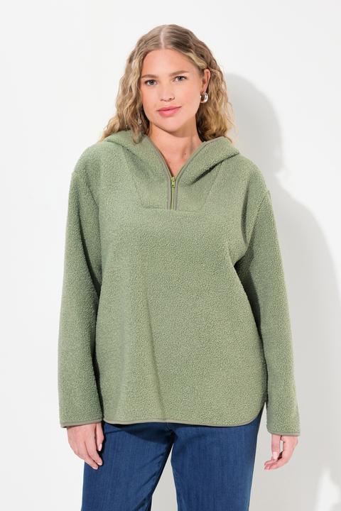 Produktbild Ulla Popken Teddypullover, Plüsch, Kapuze, Langarm (42, 44)