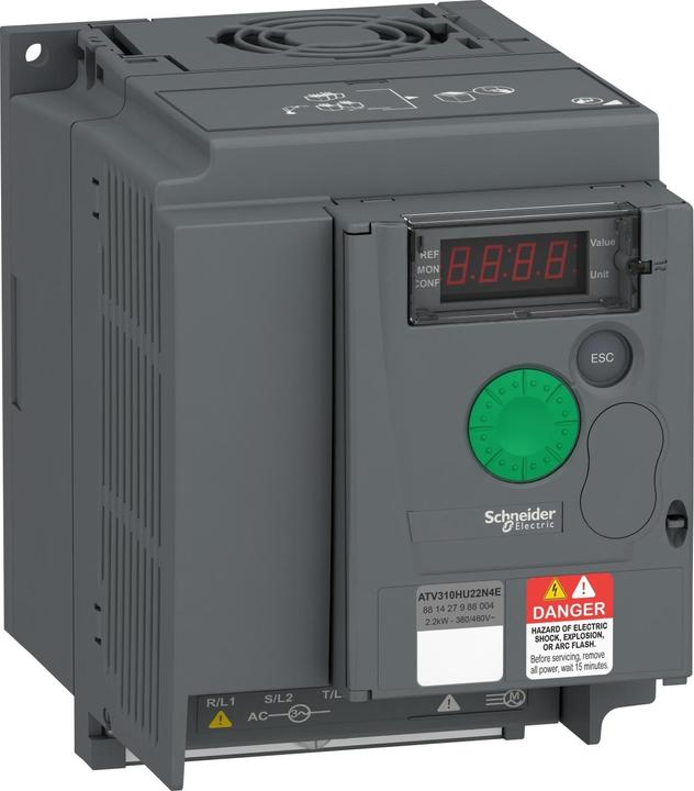 Produktbild Schneider Frequenzumrichter, Easy Altivar 310, 2,2kW, 380-460V AC, 3-phasig, ohne Filter ATV310HU22N4E