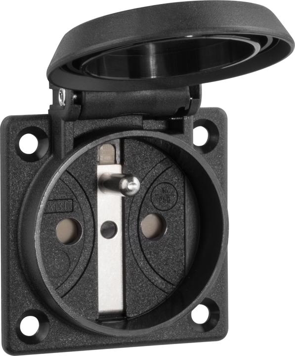 Actual product image ABL French/Belgian standard socket outlet, black, IP 54