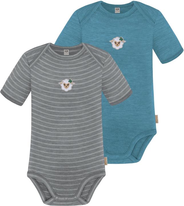 Produktbild Normani 2er Set Baby Merino Body Kurzarm „Tauranga" - 9293 (68)