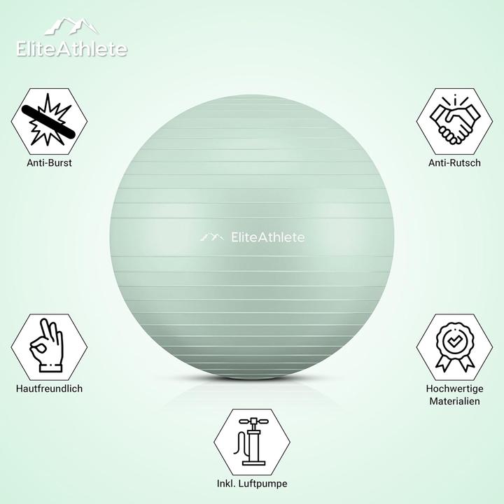 Produktbild EliteAthlete Ergonomischer Gymnastikball für Fitness und Schwangerschaft (65 cm)