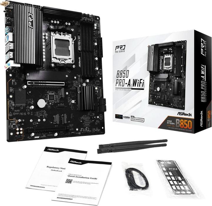 Actual product image AsRock B850 Pro-A WiFi (AM5, AMD B850, ATX)