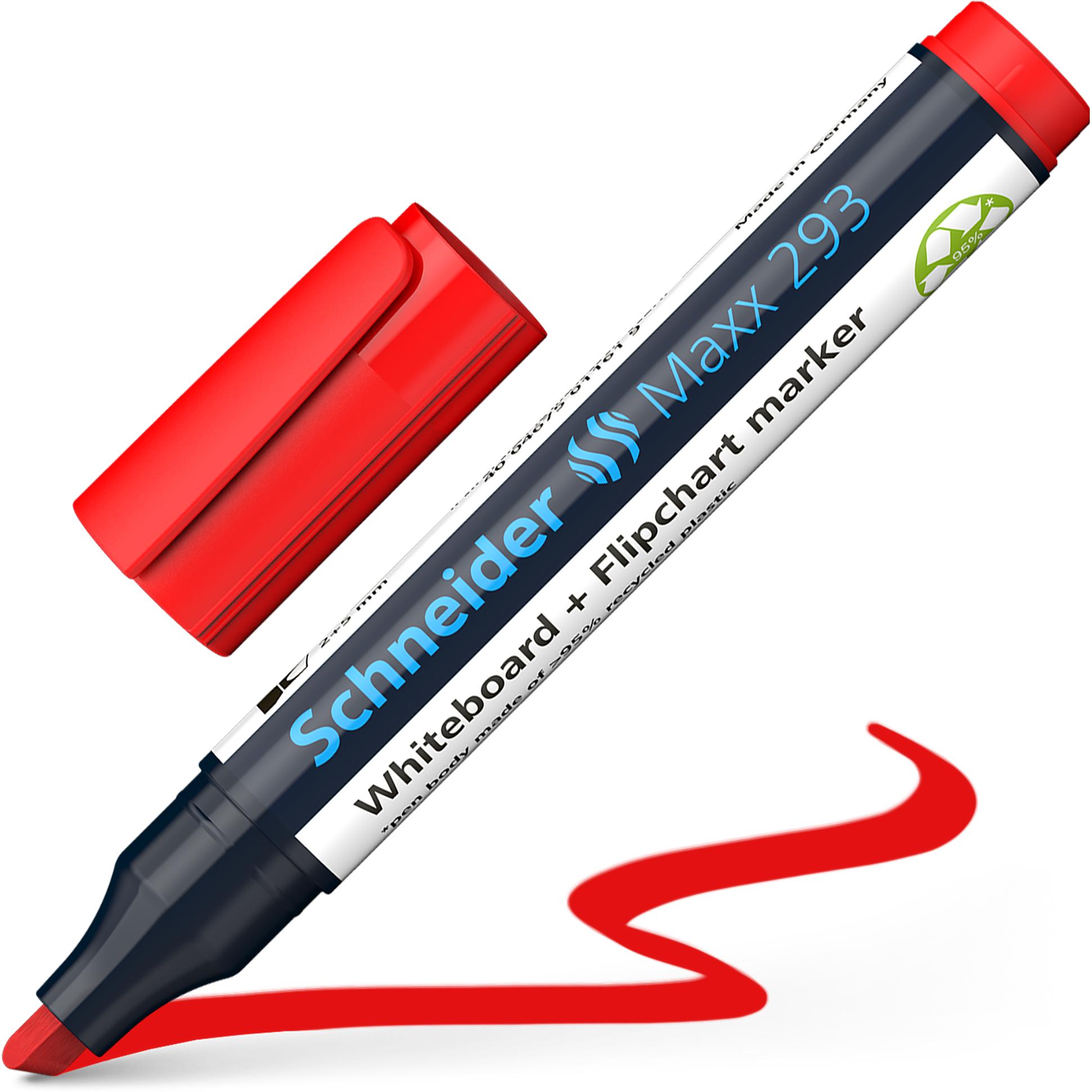 Thumbnail - Schneider, Marker, Whiteboard-/Flipchartmarker Maxx 293 2-5mm rot Keilspitze (Rot, 2 mm, 1 x)