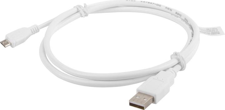 Produktbild Lanberg CA-USBM-10CC-0010-W USB Kabel 1 m 2.0 Micro-USB A USB A Weiss (1 m, USB 2.0)