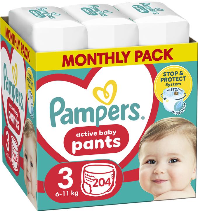 Actual product image Pampers Diapers-Pants (Size 3, Monthly box, 204 Piece)