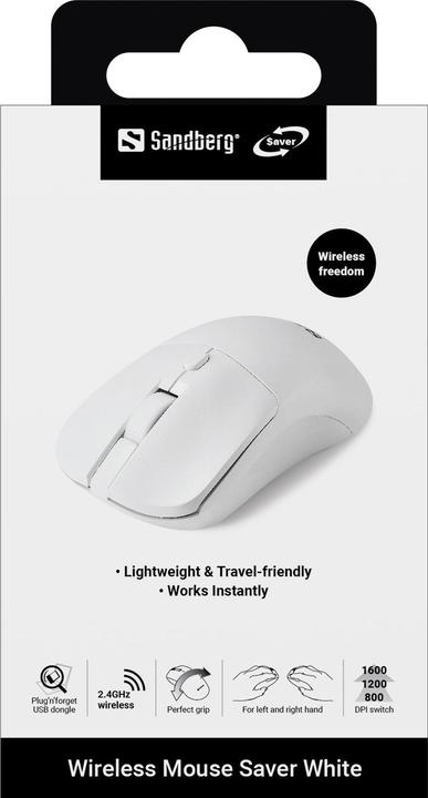 Actual product image Sandberg Wireless Mouse Saver White (Wireless)