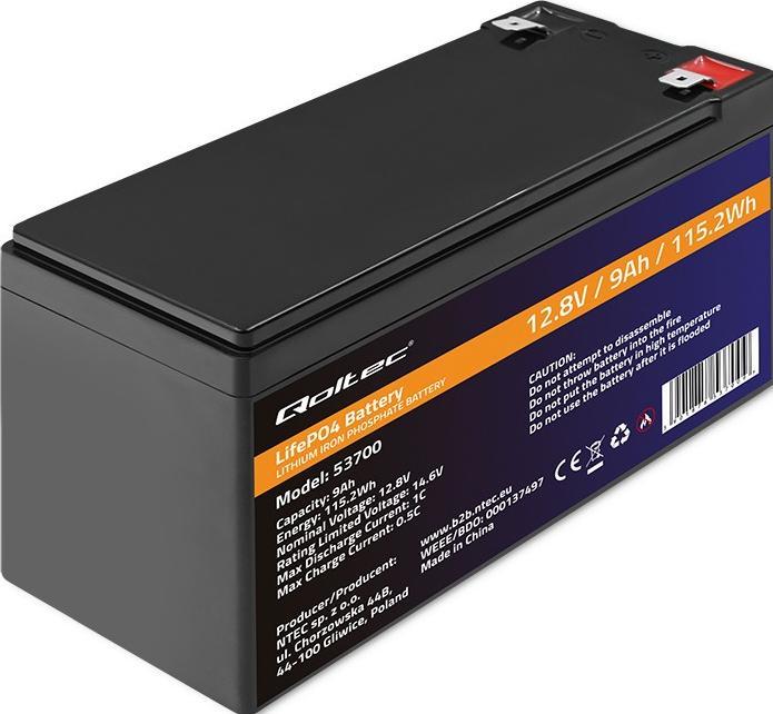 Produktbild Qoltec 53700 LiFePO4 battery / 9Ah (12.80 V, 9 Ah)