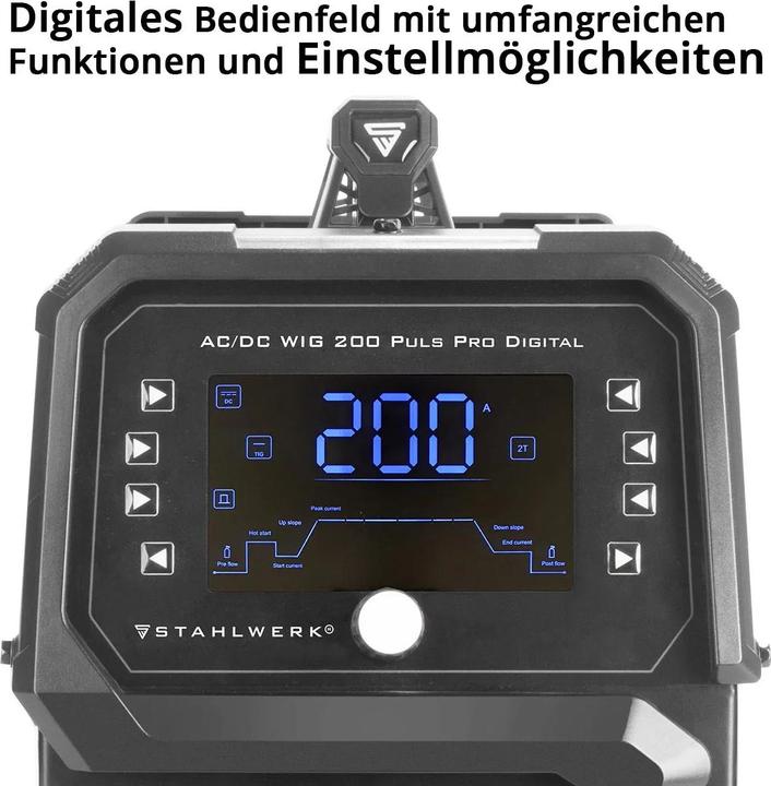 Actual product image Stahlwerk Shielding gas welder AC/DC TIG 200 Pulse Pro Digital Fully equipped