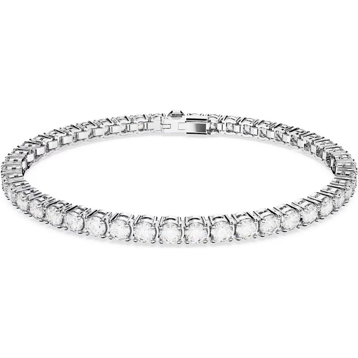 Swarovski, Bracciale, Bracciale Tennis Matrix Taglio Rotondo Bianco, (19 Cm, Metallo Swarovski)