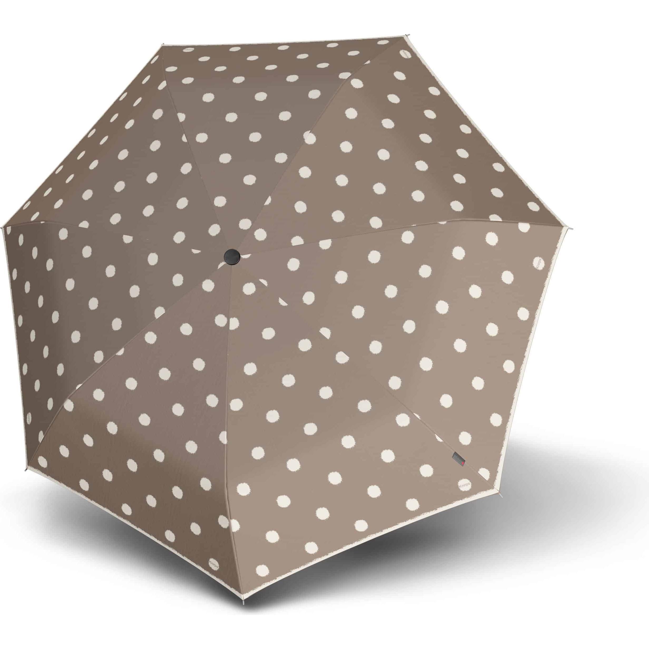 Knirps, Regenschirm, T.020 small manual dot art taupe, Mehrfarbig