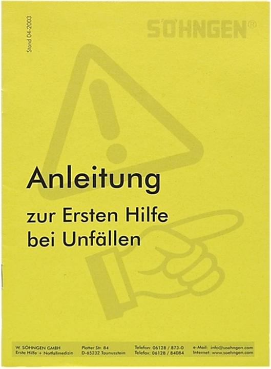 Söhngen Erste-Hilfe-Anleitung, 1 St. (Erste Hilfe Set Zubehör)