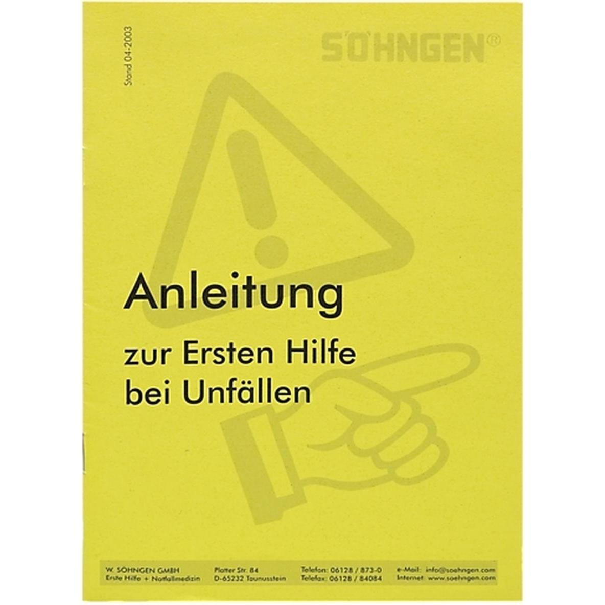 Söhngen, Kit di primo soccorso, Guida al primo soccorso, 1 pz. (Accessori per kit di primo soccorso)