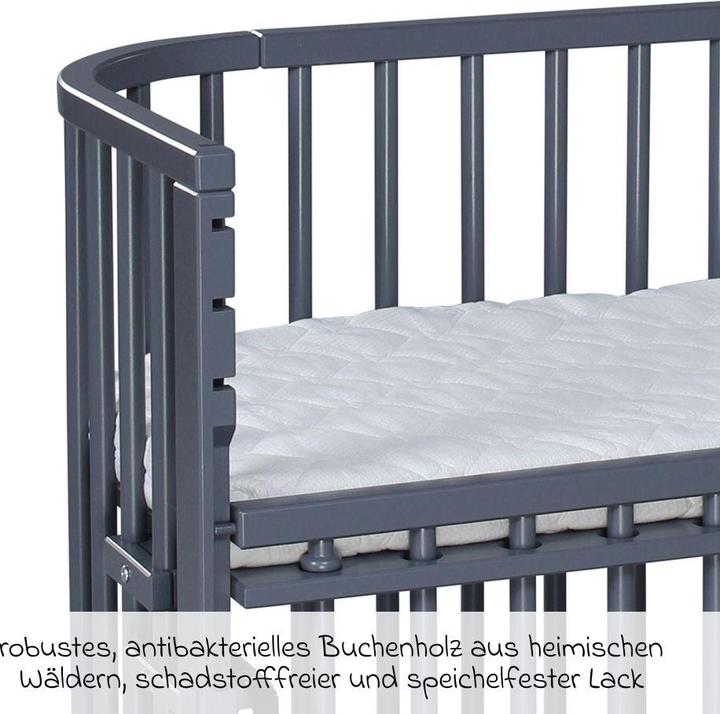 Actual product image Babybay Boxspring Comfort Plus co-sleeper bed - slate grey