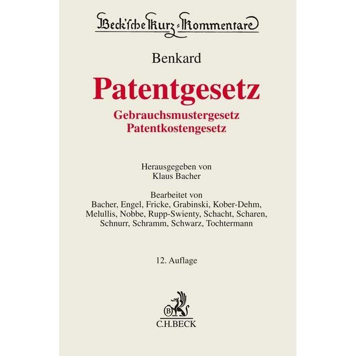 Patentgesetz, Fachbücher von Georg Benkard