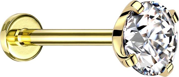Immagine prodotto Star Piercing Micro Labret filo interno rosato quadrato con cristalli argento (senza ottone, Titanio)