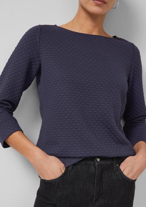 Produktbild s.Oliver Sweatshirt Jacquard-Sweatshirt im Relaxed Fit mit U-Boot-Ausschnitt (36)