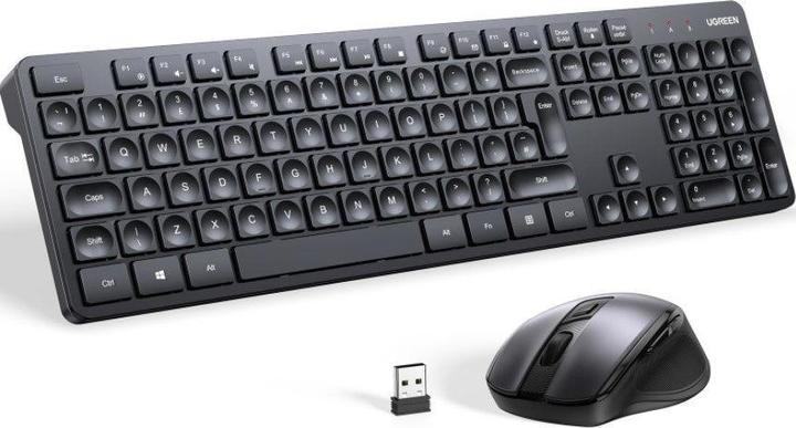 Actual product image Ugreen MK006 wireless mouse and keyboard set 2.4Ghz - black (Eng. Int., Wireless)