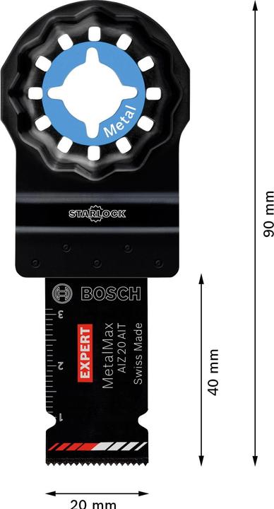 Actual product image Bosch Professional Zubehör Expert MetalMax AIZ 20 AIT blade for multifunction tools, 40 x 20 mm