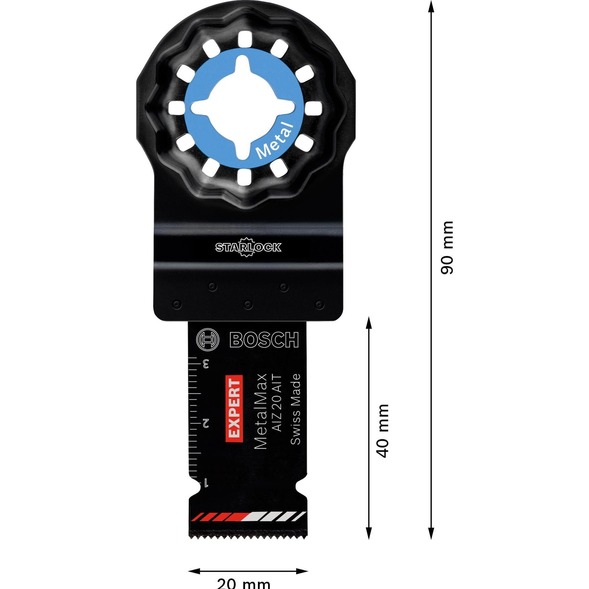 Bosch Professional Zubehör, Sägeblatt, EXPERT MetalMax AIZ 20 AIT Blatt für Multifunktionswerkzeuge, 40 x 20 mm