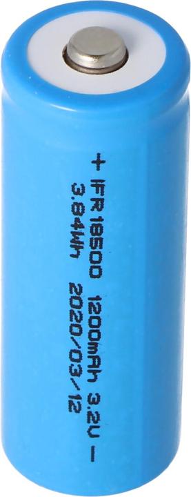 Actual product image EIZfan Battery IFR 18500 LiFePo4 Button Top with head unprotected (1 pcs., 18500, 1200 mAh)