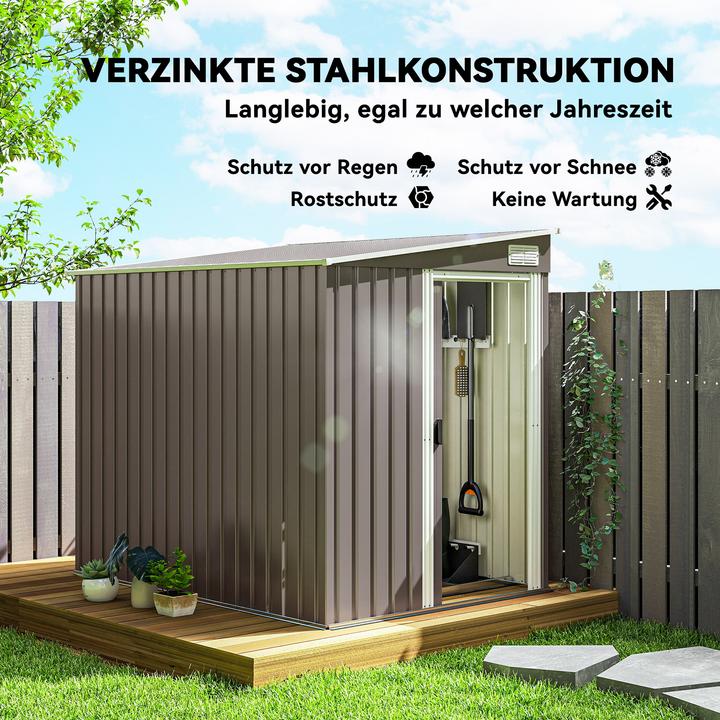 Produktbild Outsunny Gartenhaus Stahl Hellgrau
