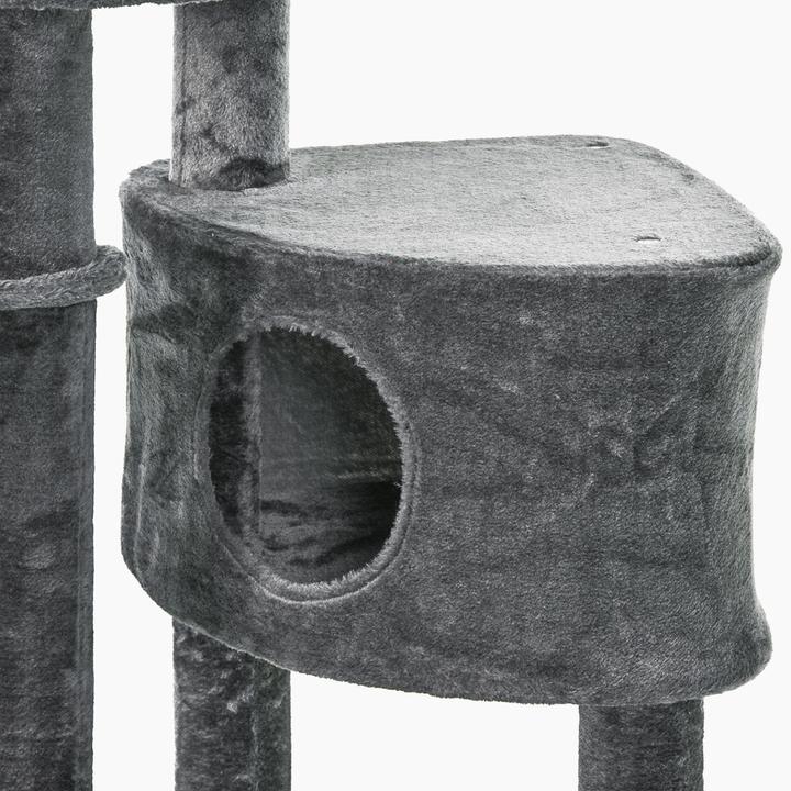 Image du produit PawHut Arbre à chat avec grotte (260 cm, Gris foncé)