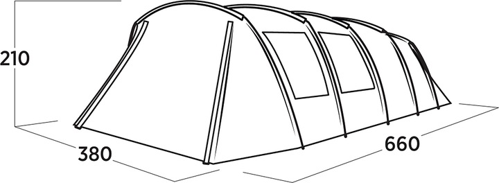 Actual product image Easy Camp Familien-Tunnelzelt Sola 6 (grau, Modell 2025) (Tunnel tent, 22.70 kg, 6 persons)