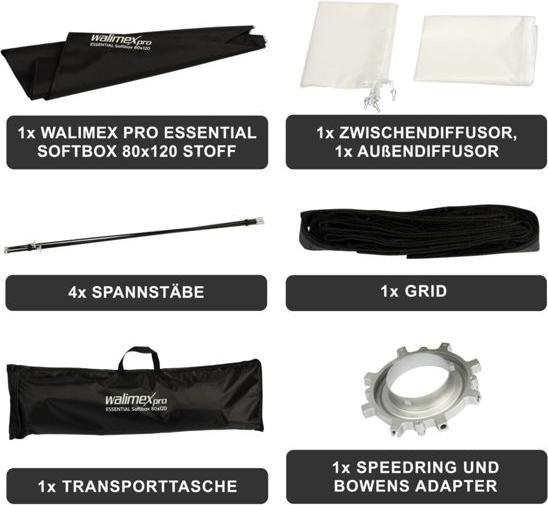 Productafbeelding Walimex pro Essentiële softbox 80x120 (Softbox)