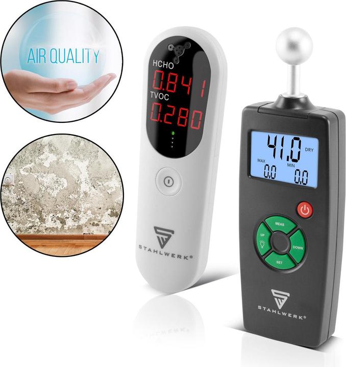 Actual product image Stahlwerk Test tool set with air quality meter and humidity meter