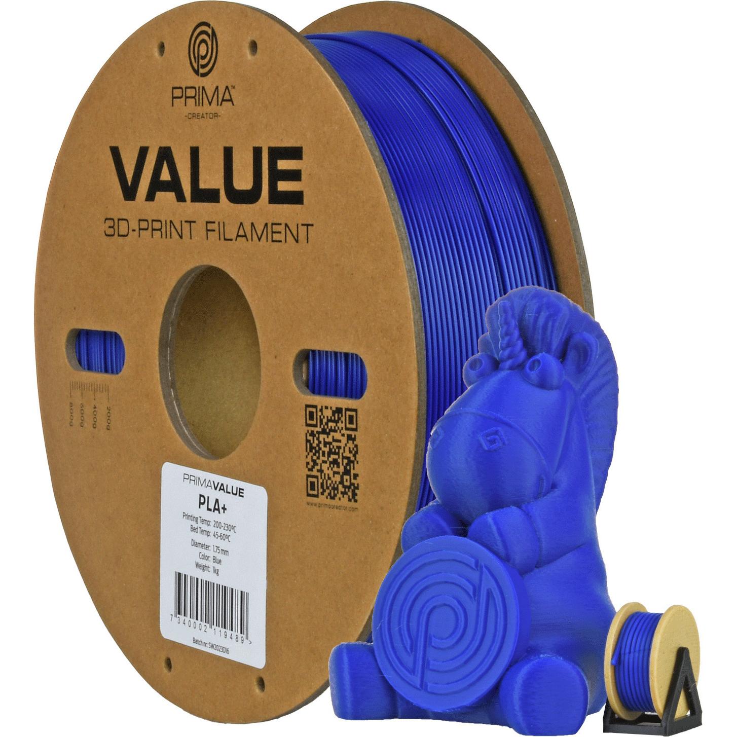 Prima Creator PrimaValue PLA+ (PLA+, 1320 g, Blau), 3D Filament, Blau