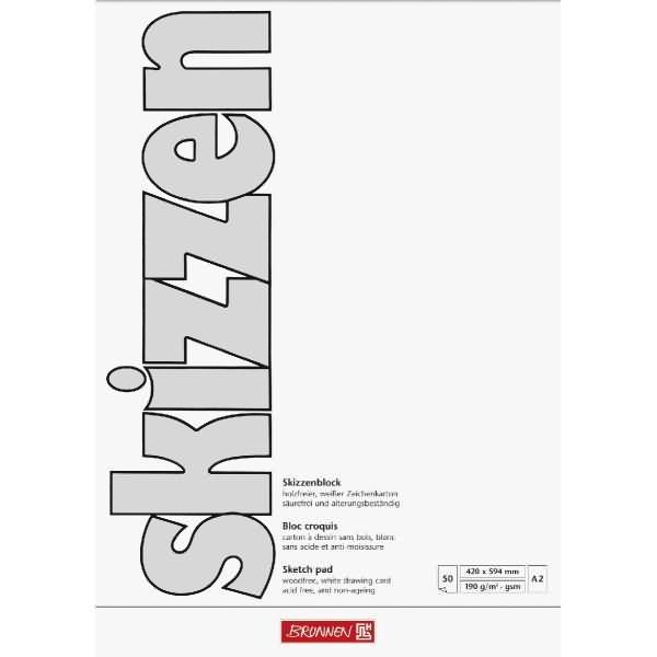 Actual product image Brunnen Sketchpad A2 190g/sqm 50 sheets (A2, Plain)