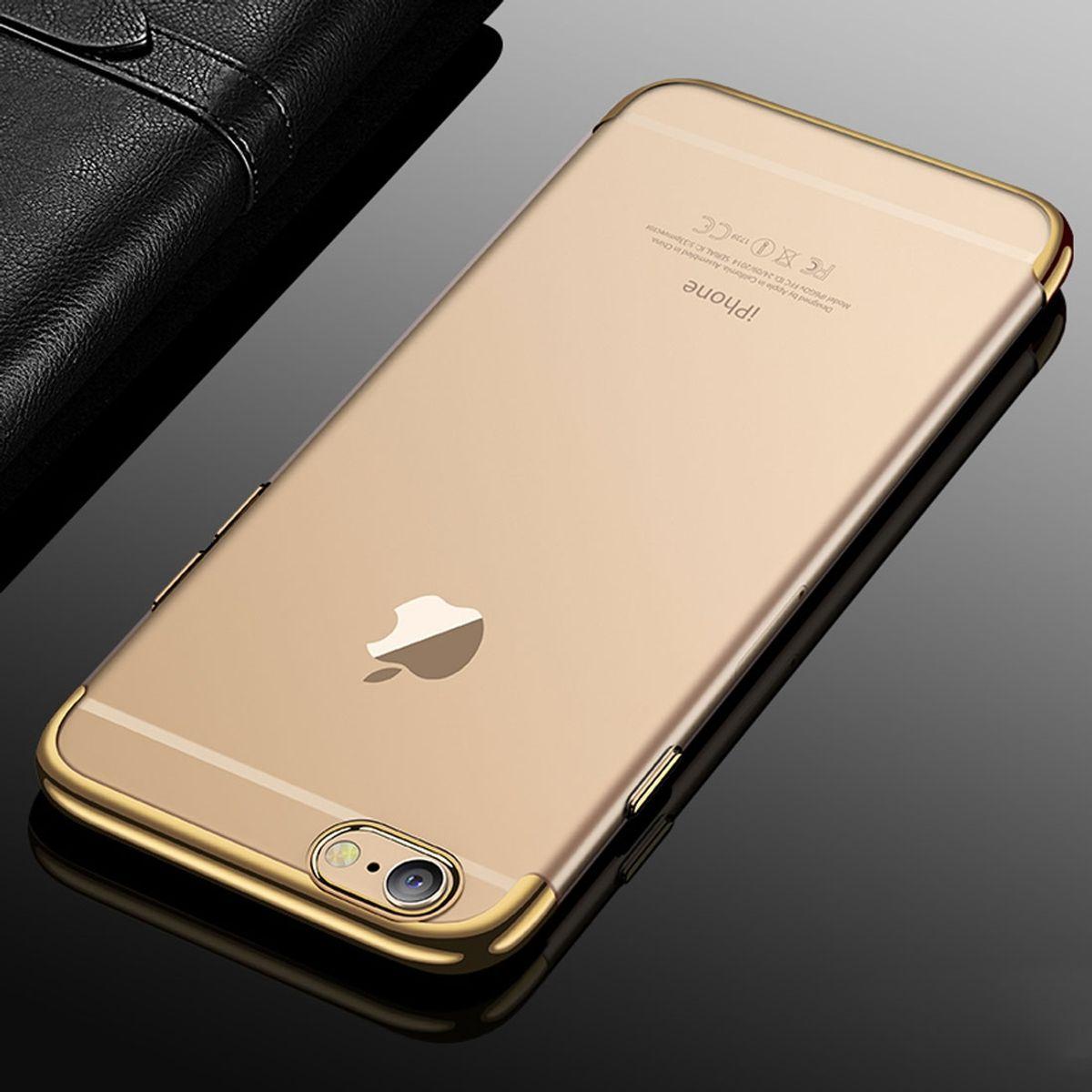 Thumbnail - König Design Handy Hülle Schutz für Apple iPhone 6 / 6s Plus Durchsichtig Transparent Gold (Apple iPhone 6 Plus), Smartp...