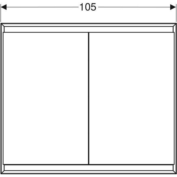 Immagine prodotto Geberit Armadio a specchio ONE con ComfortLight, 2 ante, montaggio nascosto, 105x90x15cm, 505.804.00