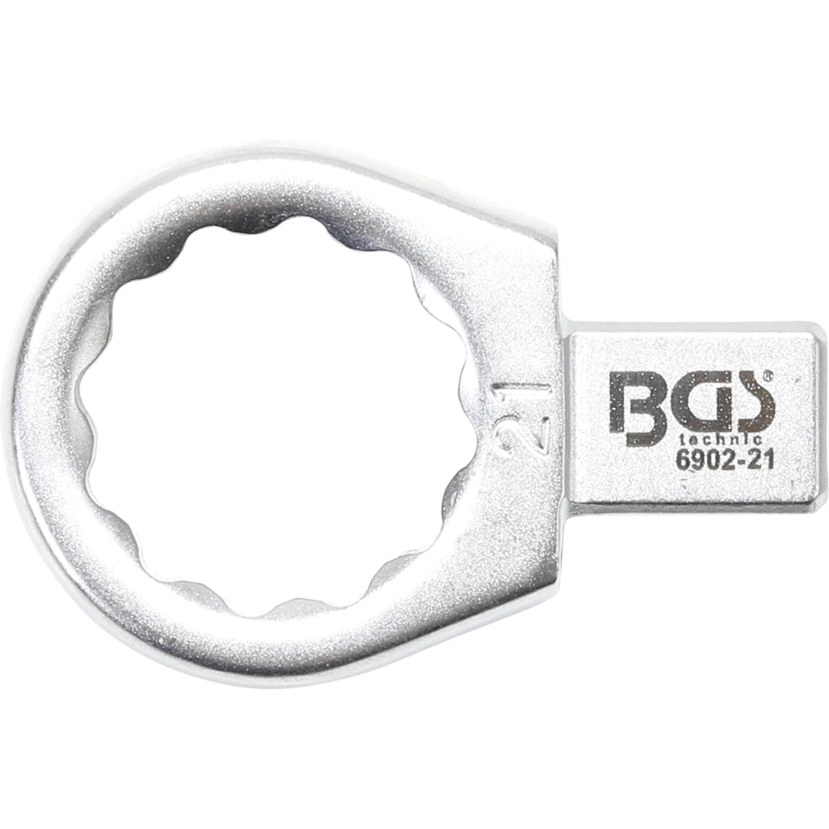 BGS, Schraubenschlüssel, Einsteck-Ringschlüssel 21 mm Aufnahme 9 x 12 mm (21 mm)