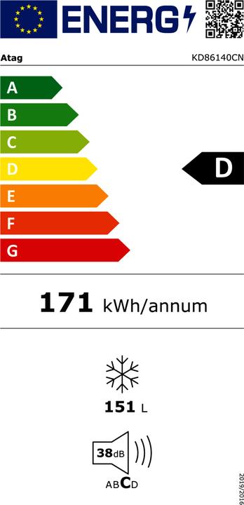 Etichetta energetica Atag KD86140CN (151 l)