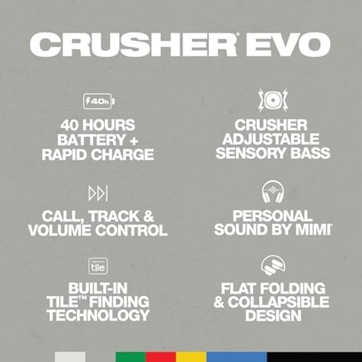 Produktbild Skullcandy Crusher Evo (Keine Geräuschunterdrückung, 40 h, Kabellos, Kabelgebunden)