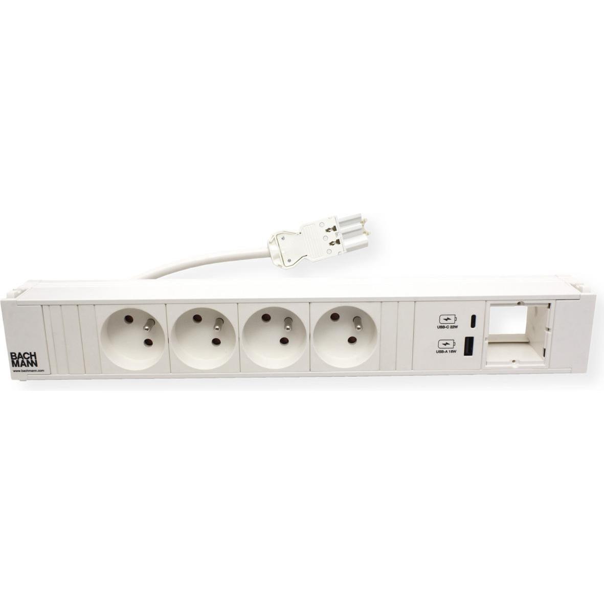 Bachmann, Steckdosenleiste, BACH Steckdosenleiste (4 x, CEE 7/5, CEE 7/3, 0.20 m)