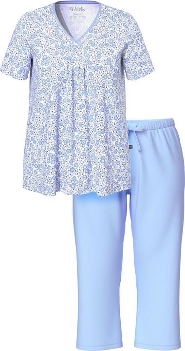 Immagine prodotto Ulla Popken Pigiama con fiori, scollo a V, mezze maniche e tasche (42, 44)