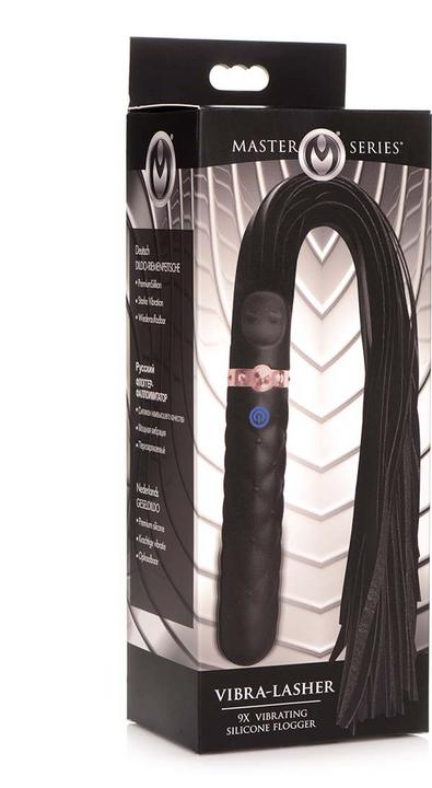 Master Series Vibra-Lasher 9X Vibrating Silicone Dildo Flogger