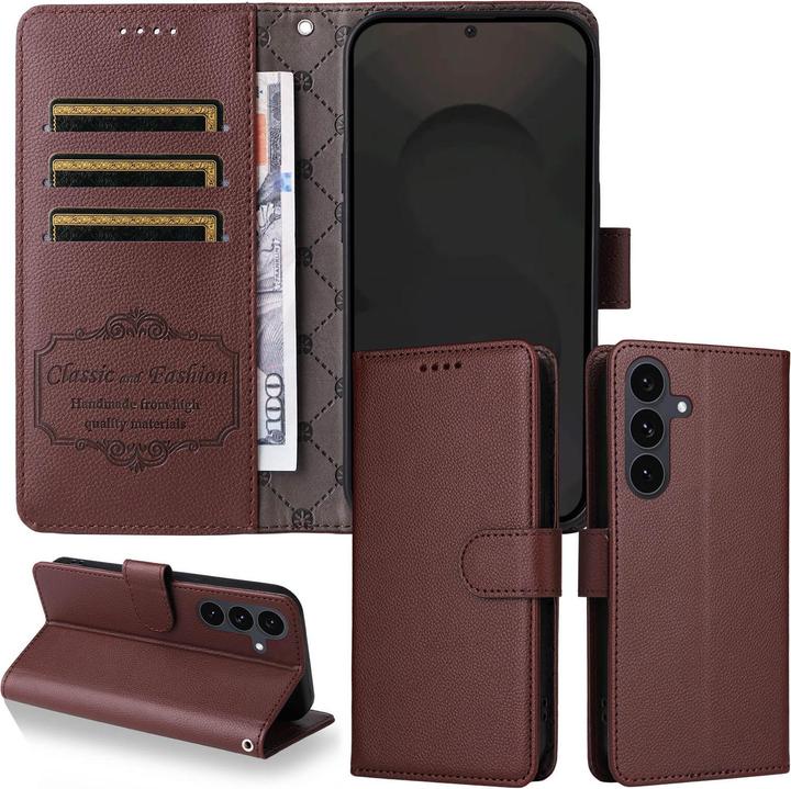 Actual product image Cover-Discount Galaxy S25 FE - Lederoptik-Hülle mit strukturierter Oberfläche (Samsung Galaxy S25 FE)