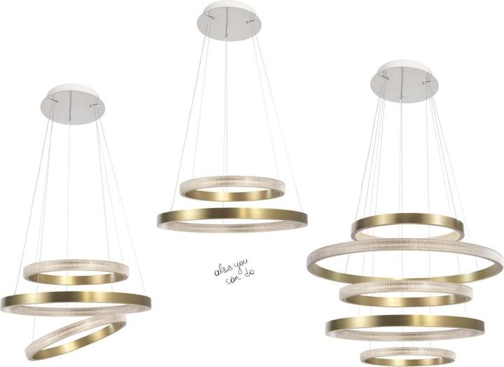 Actual product image Nova Luce VEGAS LED pendant light brass 35W warm white 180x108cm 86016805