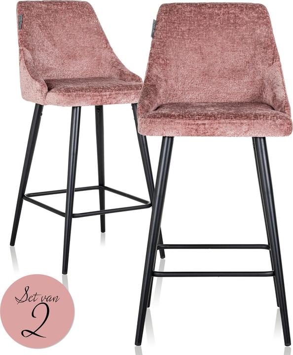 Immagine prodotto Richmond Interiors Sgabello da bar Brooke rosa 98 (set di 2)