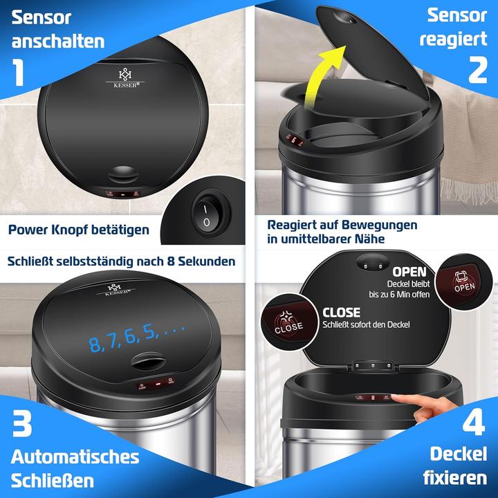 Produktbild Kesser Sensor Abfalleimer mit Automatiköffnung (56 l)