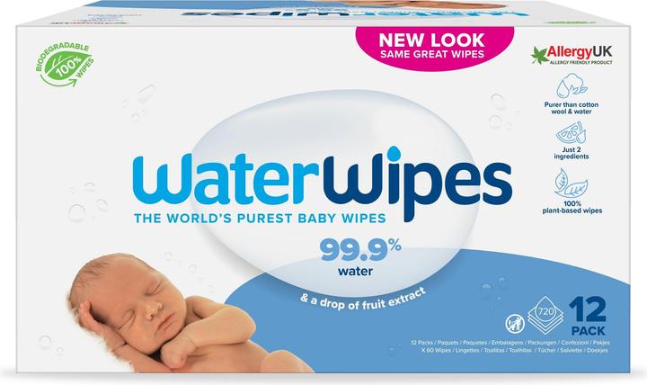 WaterWipes Lingettes humides Gigapack 720 pièces (12 x 60 pcs)