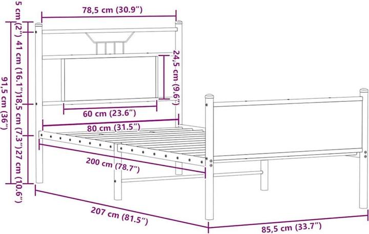 Image du produit vidaXL Bettgestell (80 x 200 cm)