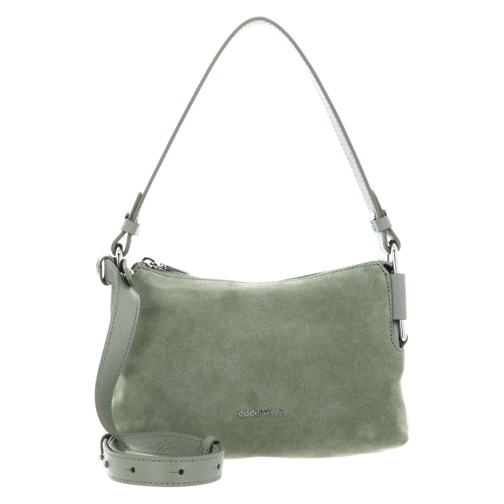 Coccinelle, Damen, Handtasche, Rebekka Suede Mini Bag Grained Leather, Grün