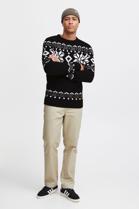 Actual product image Solid Norwig Men's Jumper Chunky Knit Pullover With Crew Neck (M)