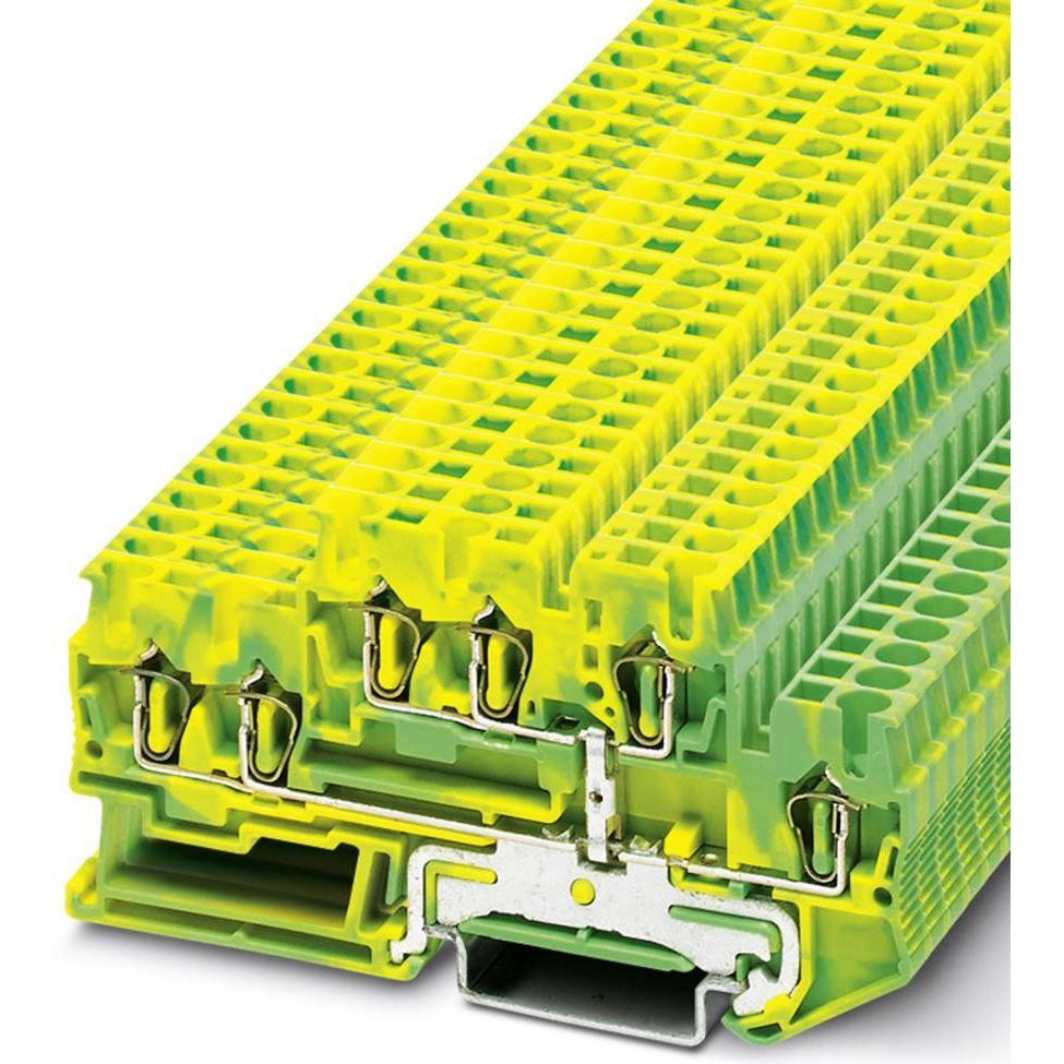 Phoenix Contact Terminale modulare passante STTB 2,5-TWIN-PE verde-giallo 50 pz., Cavo + Spina elettrica, Giallo, Verde
